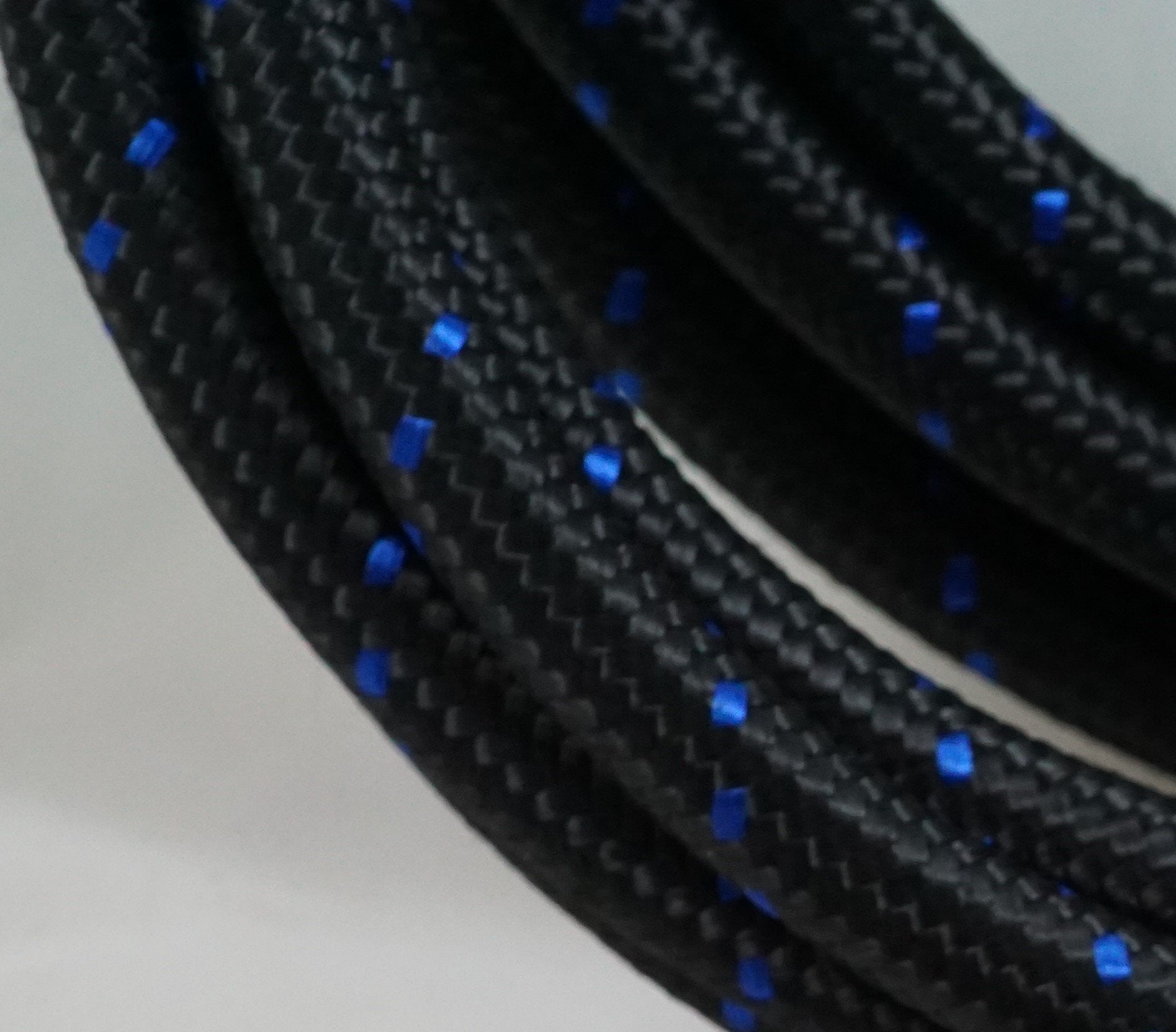 PTFE lined Black Nylon with Blue Check braided hose - AN6, AN8, AN10