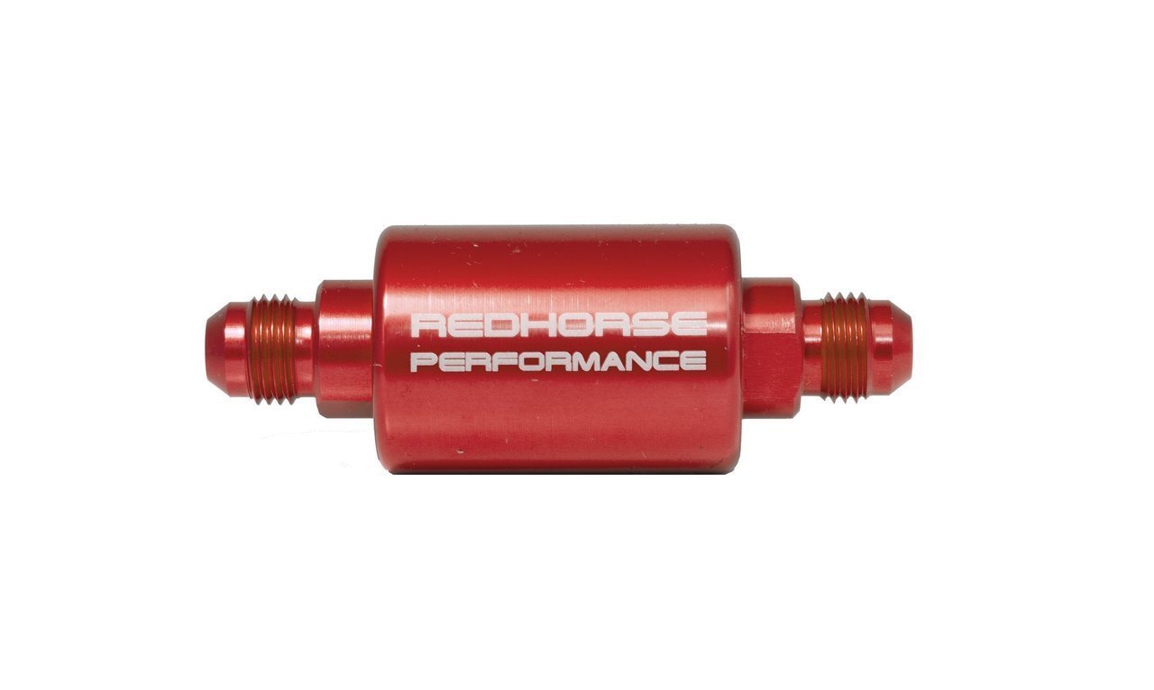 100 Micron Inline fuel filter - Use pre-pump Redhorse - Hot Rod fuel hose by One Guy Garage