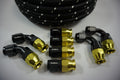 AN-6 Nylon Braided choose your color and 8 Fittings Bundle Deal