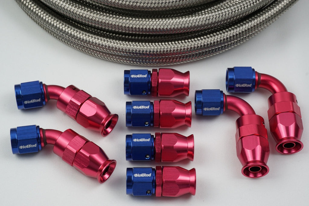 AN-10 Stainless Braided Hose & 8 10AN fittings bundle