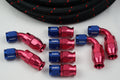 AN-6 Nylon Braided choose your color and 8 Fittings Bundle Deal - Hot Rod fuel hose by One Guy Garage