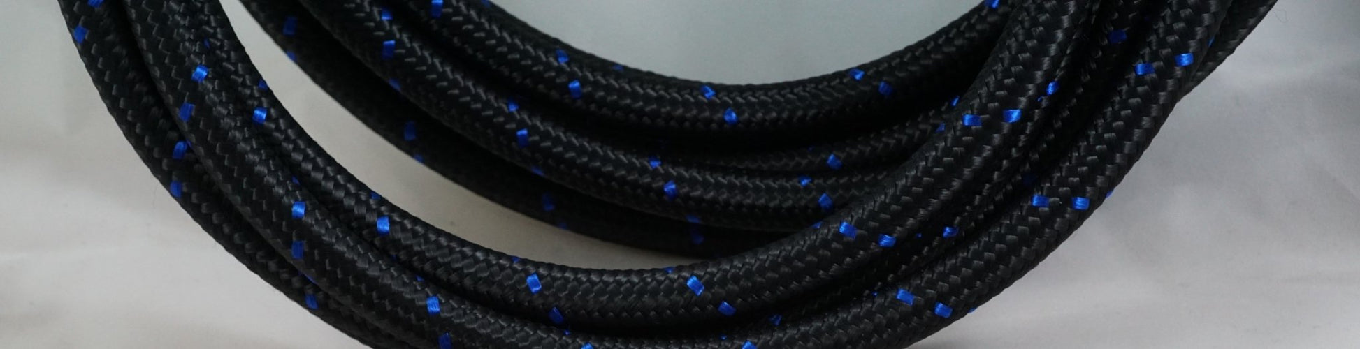 PTFE lined Black Nylon with Blue Check braided hose - AN6, AN8, AN10 - Hot Rod fuel hose by One Guy Garage