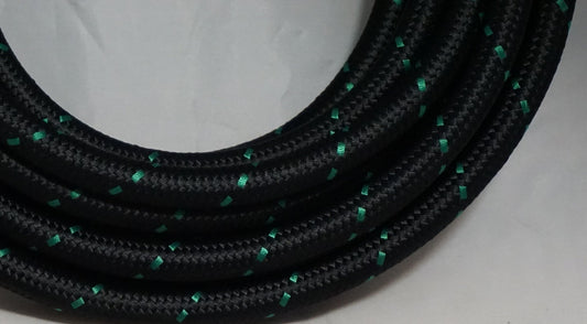 PTFE lined Black Nylon with Green Checks braided hose - AN6, AN8, AN10 - Hot Rod fuel hose by One Guy Garage