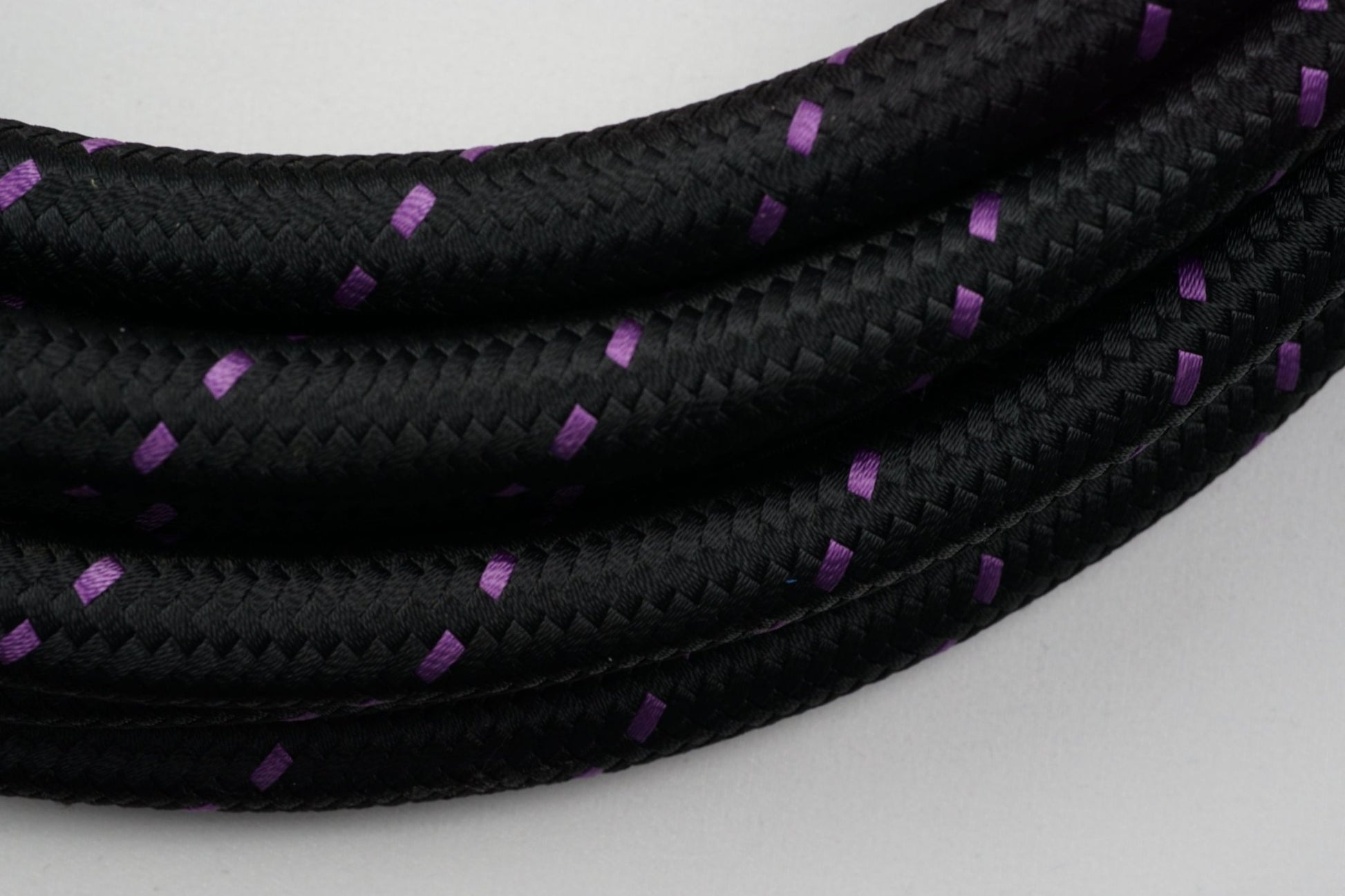 PTFE lined Black Nylon with Purple Checks braided hose - AN6, AN8 - Hot Rod fuel hose by One Guy Garage
